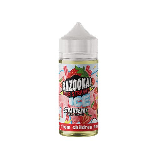 Bazooka Sour Straws | ICE | Strawberry 100ml