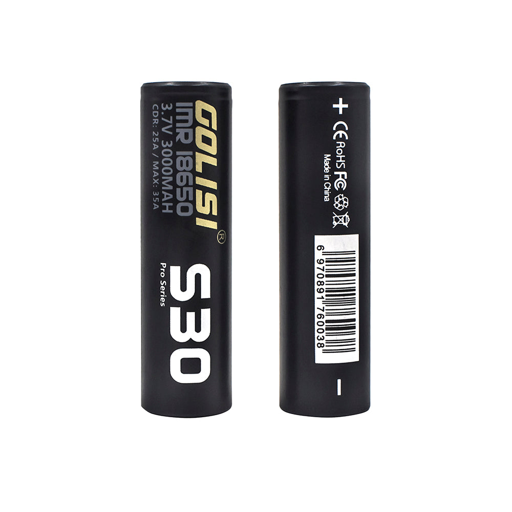 Golisi S30 18650 3000mAh 35A Max Batteries with Case (2pcs/pack)