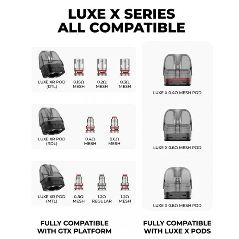 Vaporesso LUXE XR / LUXE X / LUXE XR Max / LUXE X PRO Empty Pod Cartridge 5ml (2pcs/pack)