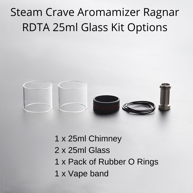 Steam Crave Aromamizer Ragnar RDTA 25ml Glass Kit Options