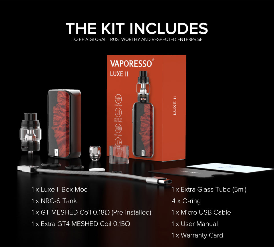 Vaporesso Luxe II 220W Touch Screen Kit with 8ml NRG-S Tank (Luxe 2)